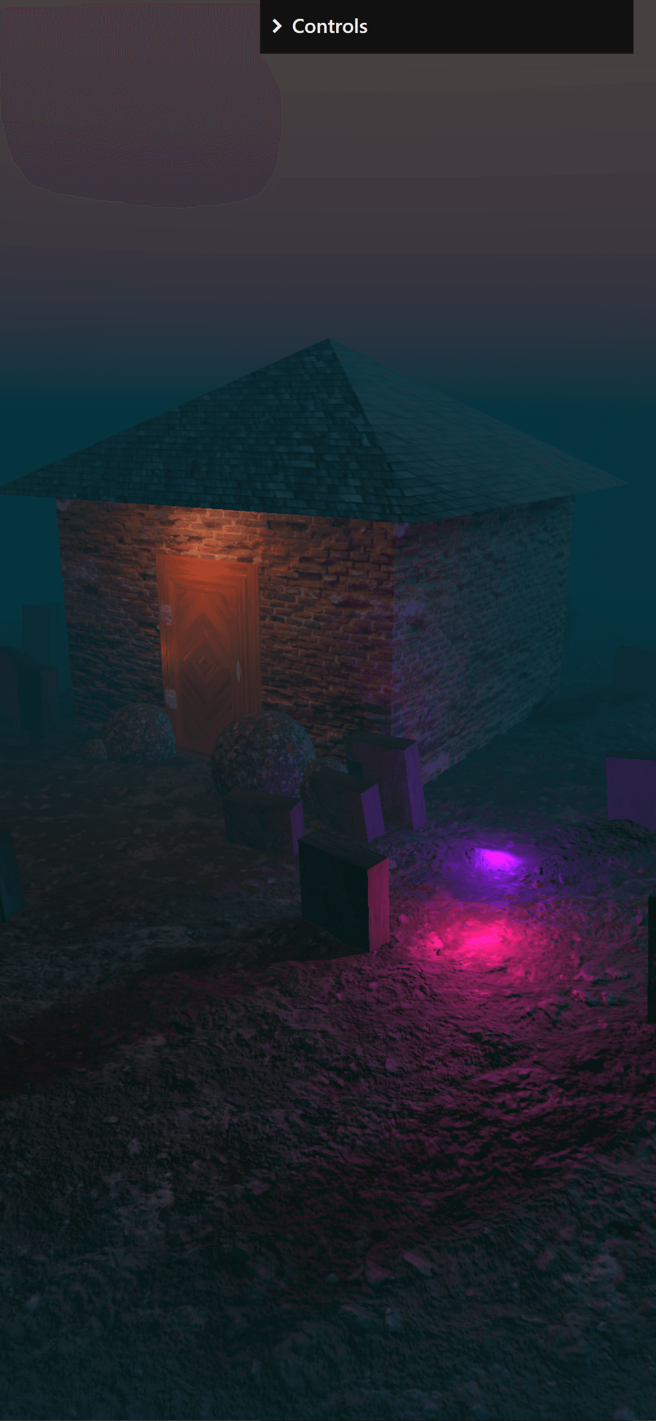 Mobile preview of the 3D Haunted House project