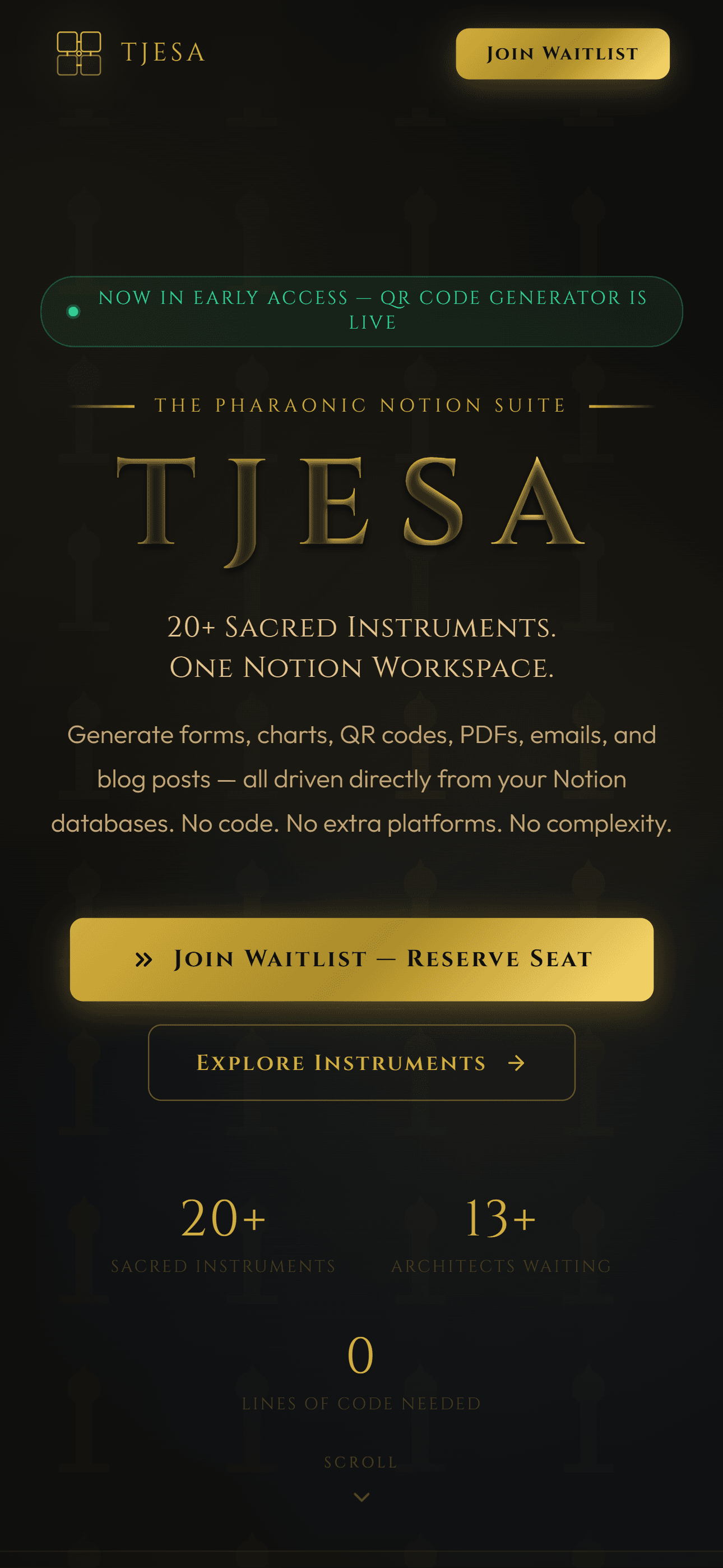 Mobile preview of the Tjesa SaaS project